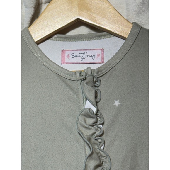 SweetHoney Stars Ruffle Footie Pajamas Sleepwear 2T - Picture 5 of 5
